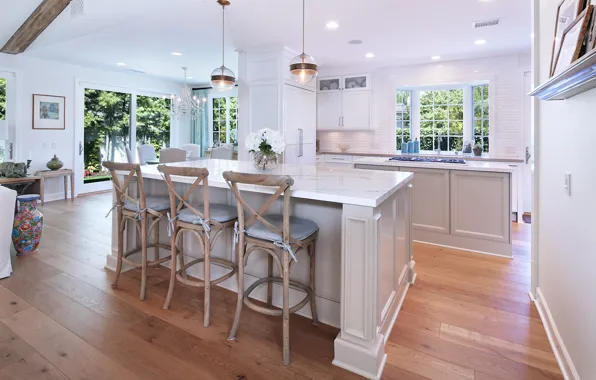 Дизайн, окно, кухня, светильник, особняк, Design, Interior, Kitchen