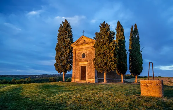 Италия, Тоскана, Toscana, Cappella di Vitaleta