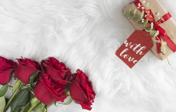 Цветы, подарок, розы, красные, red, love, flowers, romantic
