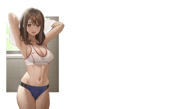Girl, hot, sexy, anime, pretty, babe, fitness, tights