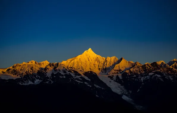 China, утро, Китай, Тибет, Tibet, Kawagabro, Meili Snow Mountains, святая гора буддистов