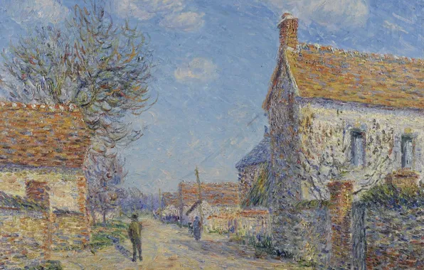 Дом, картина, городской пейзаж, Гюстав Луазо, Gustave Loiseau, Улица Сен-Сира. Солнце