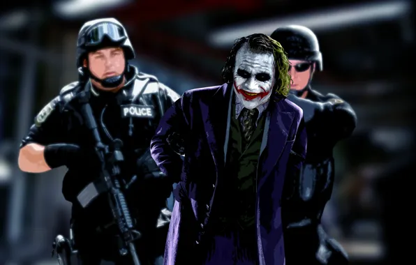 Джокер, фильм, полиция, темный рыцарь, комикс, Joker