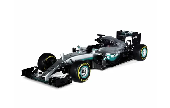 Картинка белый фон, формула 1, Mercedes, болид, мерседес, Formula 1, AMG, W07