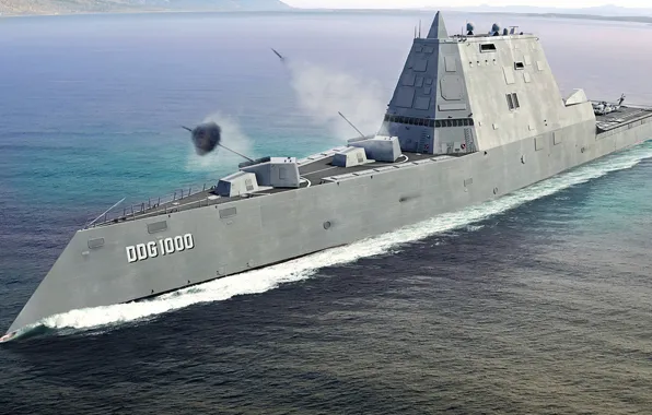 Море, выстрелы, ВМС США, Bath Iron Works, DDG-1000, Замволт, Zumwalt class guide missile destroyer