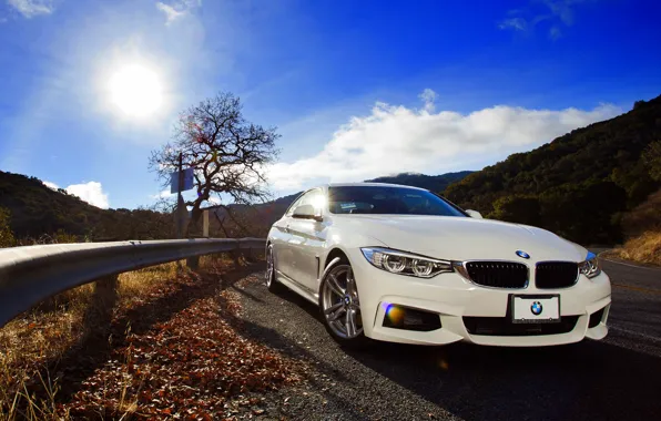 BMW, white, front, 428i