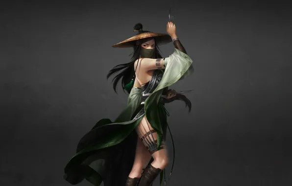 Девушка, Минимализм, Рисунок, Стиль, Азиатка, Girl, Fantasy, Арт
