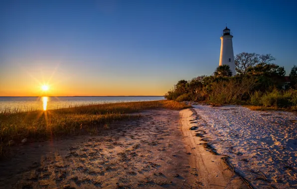 Картинка побережье, маяк, Флорида
