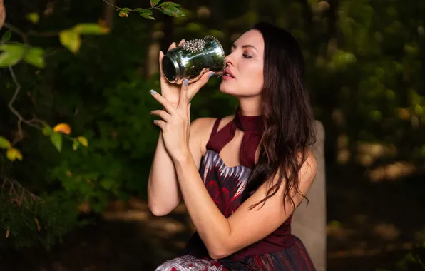 Модель, кубок, пьёт, Natalia Larioshina