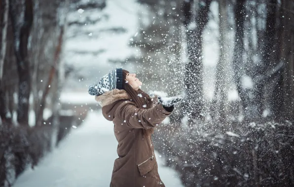 Девушка, снег, настроение, Зима, girl, winter, mood, фотограф Лаферов Андрей
