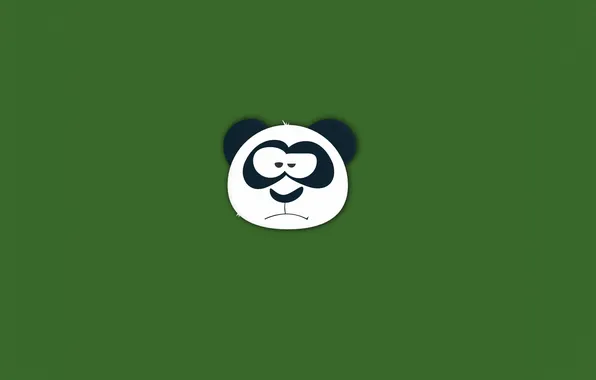 Картинка лицо, минимализм, панда, темно зеленый, panda