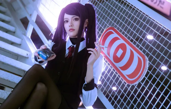 Картинка girl, sexy, model, cosplay, brunette, cute, cigarettes