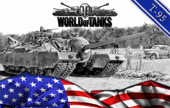 Картинка World of tanks, WoT, самоходно-артиллерийская установка, мир танков, пт-сау, T-95