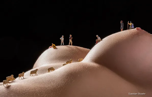 Грудь, макро, секси, холмы, игрушки, полумрак, фигурки, photographer
