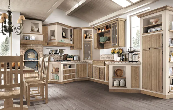 Стиль, интерьер, кухня, столовая, итальянский дизайн, Cucina Borgo Antico