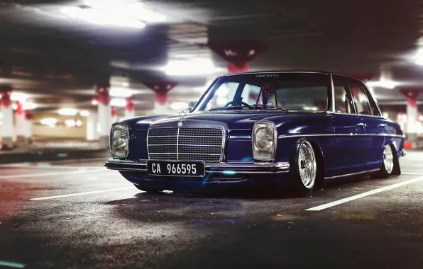 Картинка Mercedes-Benz, Car, Old, BBS, Parking, Wheels, Stanceworks, W115