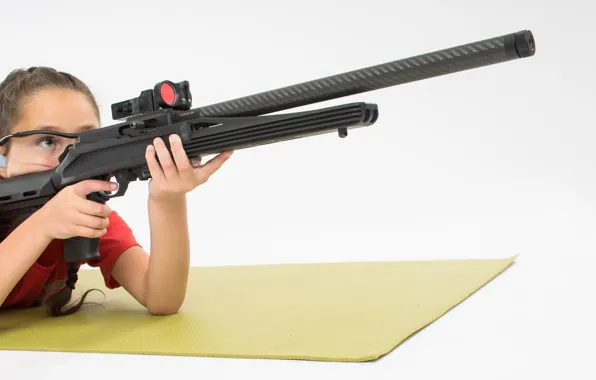 Картинка girl, pose, rifle, .22 caliber