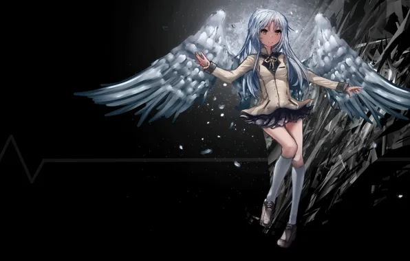 Девушка, фон, крылья, ангел, Angel Beast!
