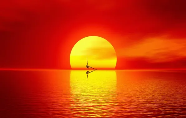 Sea, sun, seaside, rising sun
