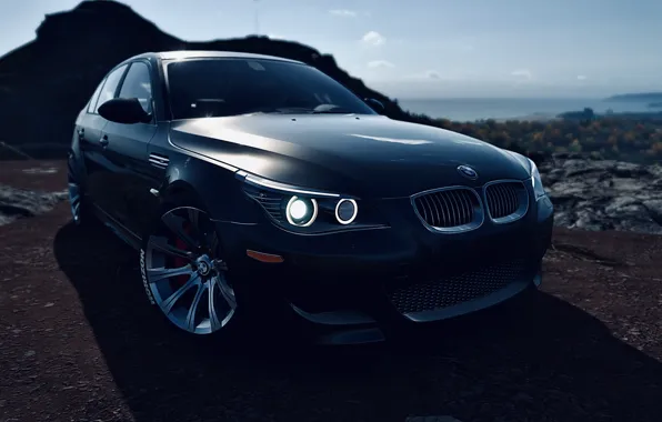 HDR, BMW, Clouds, Sky, Wood, Game, Ocean, E60