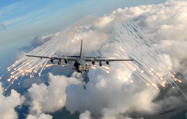 Картинка облака, полёт, C-17, американский стратегический военно-транспортный самолёт