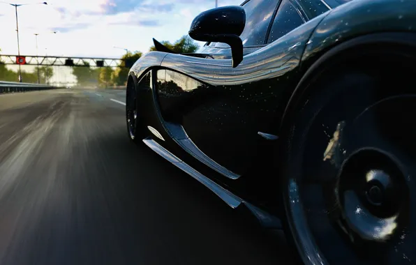 McLaren, HDR, Clouds, Speed, Game, Highway, Reflection, McLaren P1