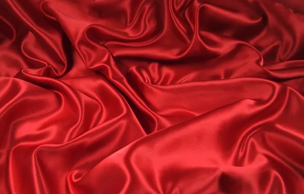 Красное, изгибы, ткань, складки