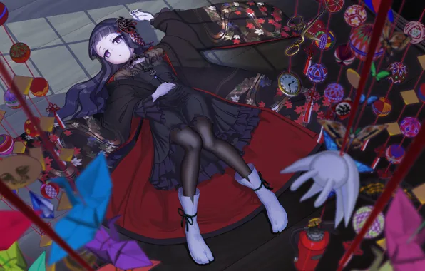 Девушка, Аниме, Лежит, mahou shoujo ikusei keikaku