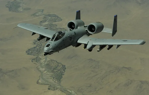 Полет, земля, пилот, штурмовик, A-10, Thunderbolt II, «Тандерболт» II