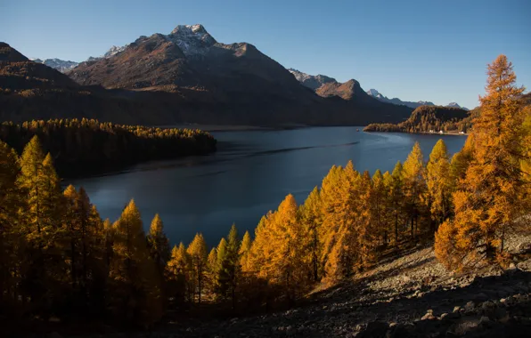 Nature, Sky, Wood, Water, Mountain, Autumn, Sea, Trees