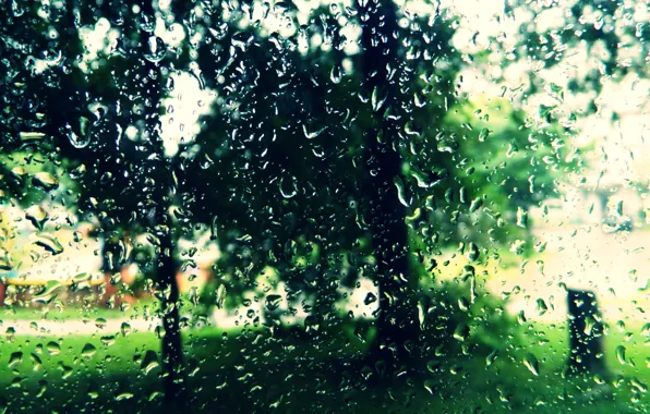 Лето, дождь, Капли, стекло.настроение