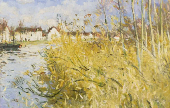 Пейзаж, картина, Пьер Эжен Монтезин, Pierre-Eugene Montezin, Осень в Мизи-Сюр-Ион