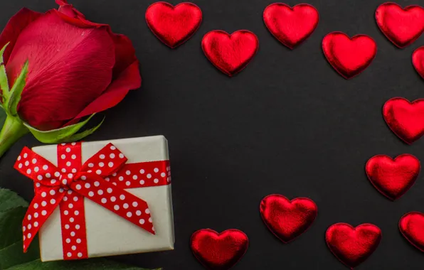Подарок, шоколад, розы, конфеты, сердечки, красные, red, love