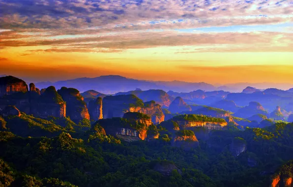 Картинка небо, пейзаж, горы, природа, фото, Китай