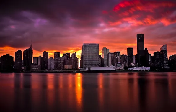 Картинка Sunset, Manhattan, New York City