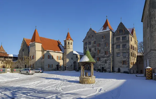 Картинка зима, замок, Германия, Гамбург, Harburg