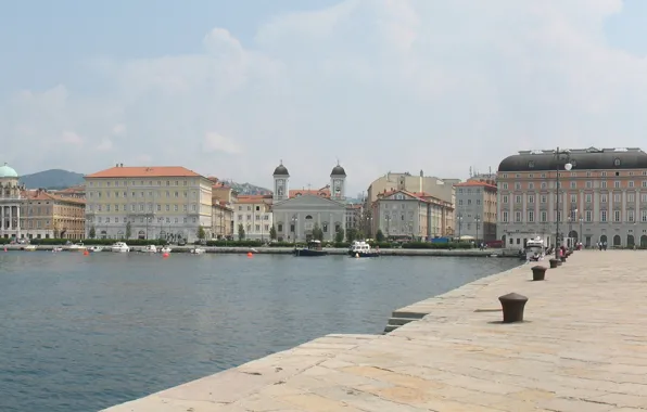 Город, пристань, Италия, Триест