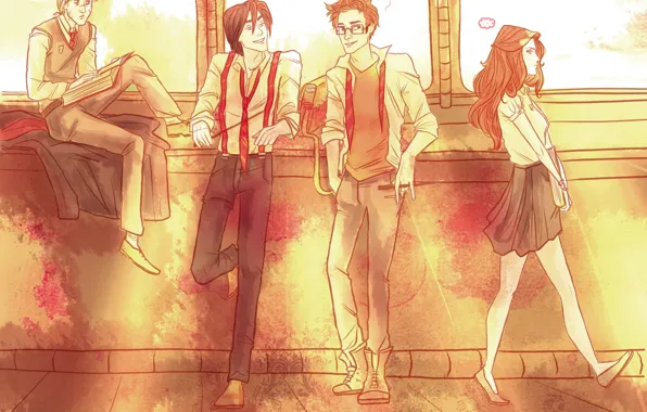 Harry Potter, Lily Evans, Remus Lupin, Sirius Black, James Potter, Viktoria Ridzel