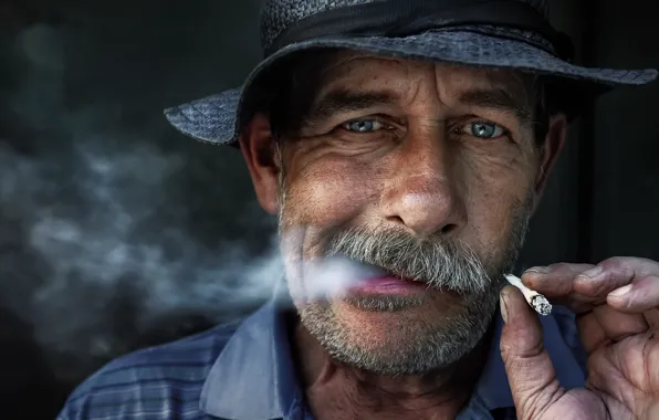 Картинка человек, портрет, сигарета