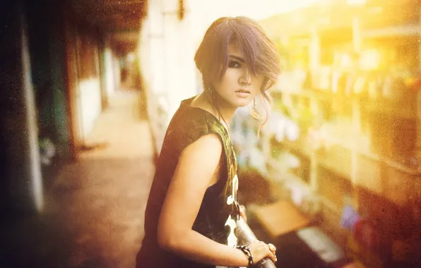 Взгляд, девушка, фон