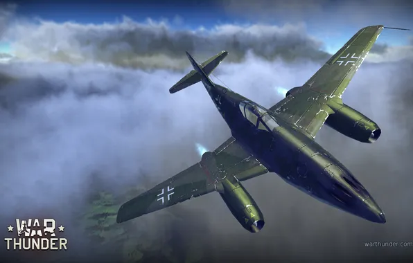 Картинка небо, истребитель, бомбардировщик, самолёт, реактивный, немецкий, WW2, War Thunder