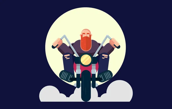 Путь, мотоцикл, байкер, motorcycle, темно-синий фон, path, biker, driver