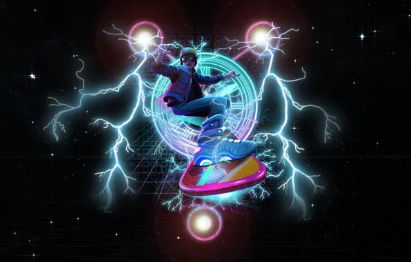 Звезды, Молнии, Art, 80s, Neon, Back to the Future, 80's, dandingeroz