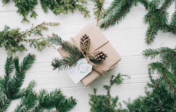 Картинка украшения, подарок, Новый Год, Рождество, Christmas, wood, New Year, gift