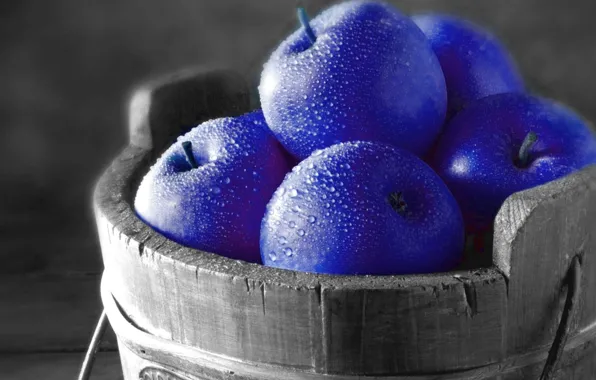 Purple, Black and White, Fruit, Food, Dew, Apples