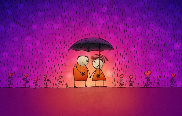 Картинка дождь, Любовь, зонт