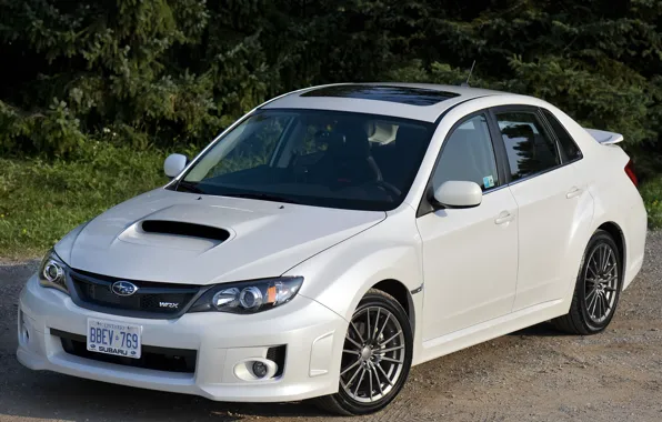 Белый, Subaru, Impreza, Япония, Обои, Седан, WRX, Japan