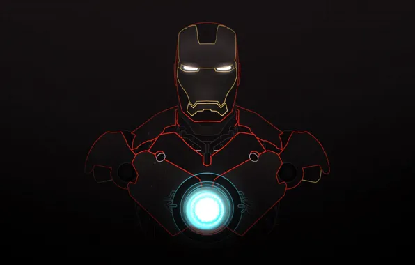 Картинка минимализм, железный человек, iron man