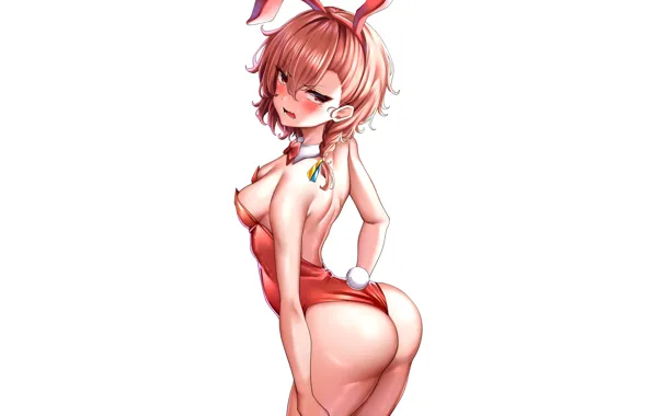 Girl, sexy, pink, anime, short hair, pretty, babe, bunny