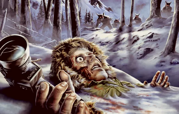 Картинка snow, monsters, eye, creatures, frozen meat, cadaver, old camcorder